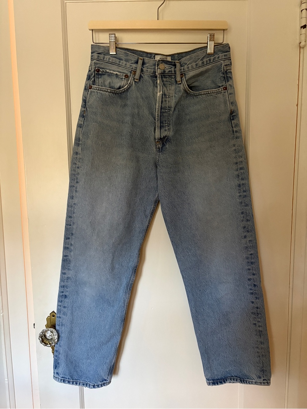 Agolde Light Blue Cropped Ankle Jeans